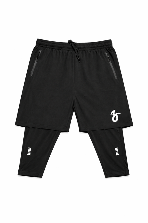 2in1 shorts 3/4 length base layer 36 logo sports shorts
