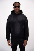 Distressed Heavy Black Designer Hoodie 