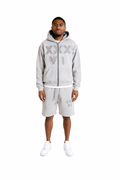 Heather Grey XXXVI distressed shorts set tracksuit thirtysixers 36 designer set 