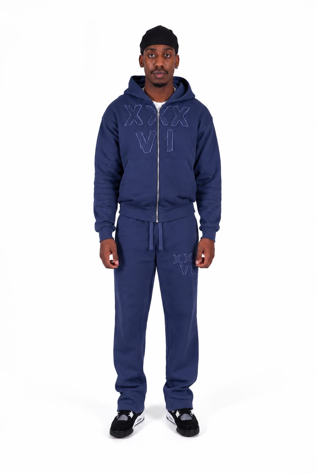 Xxxvi navy Thirtysixers tracksuit studio white bg 