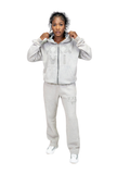 XXXVI Heather Grey Acid Wash Tracksuit
