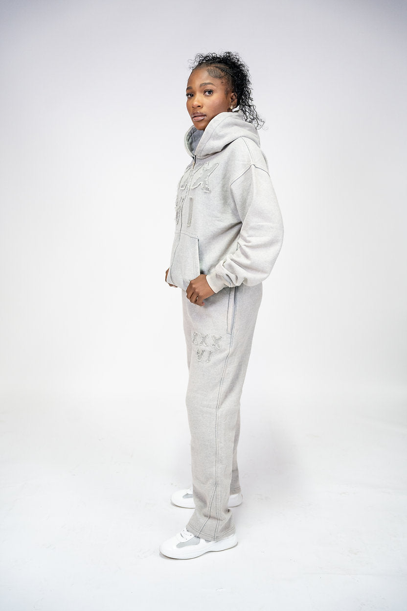 XXXVI Heather Grey Acid Wash Tracksuit