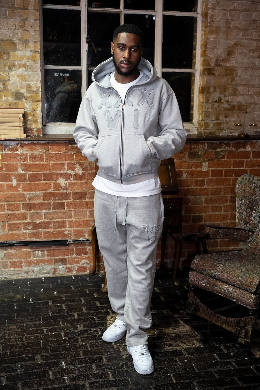 XXXVI Heather Grey Acid Wash Tracksuit