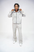 XXXVI Heather Grey Acid Wash Tracksuit