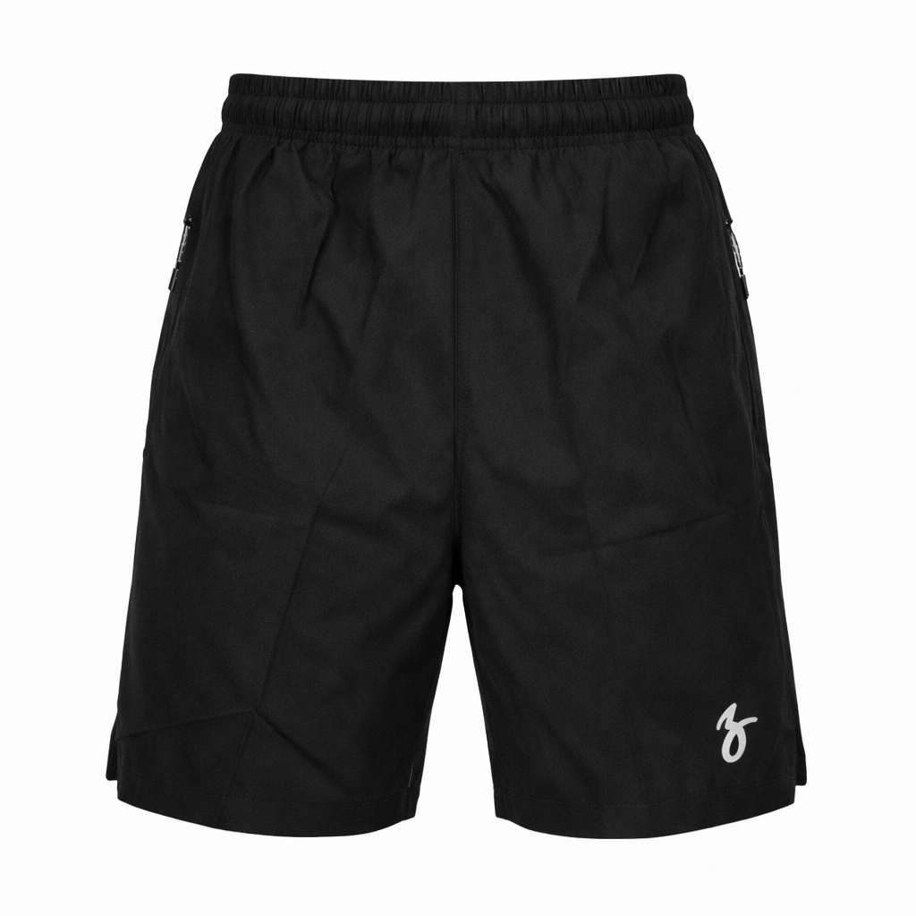 black woven sports shorts 36 